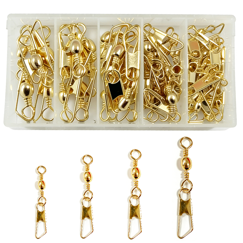 Fishing Equipment Shop - 50Pcs Gold Fishing Barrel Swivel with