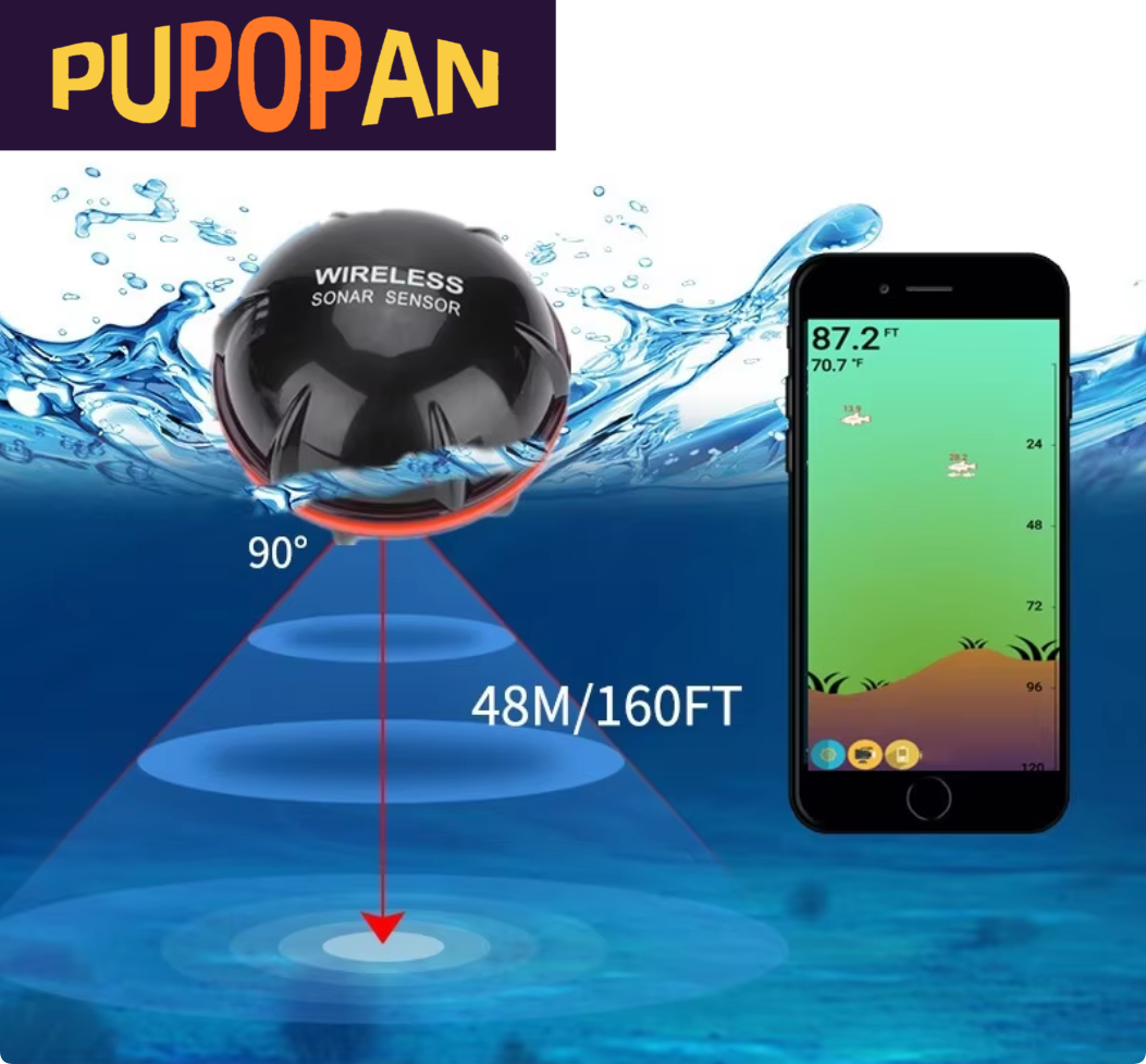Fishing Equipment In English - Smart Sonar Fish Finder Wireless Bluetooth