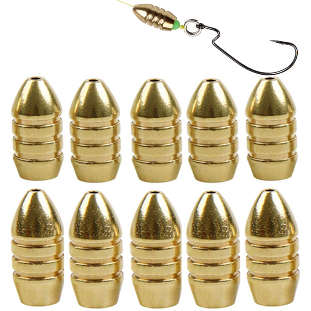 Fishing Equipment Shop - 10Pcs Brass Fishing Weight Copper Bullet
