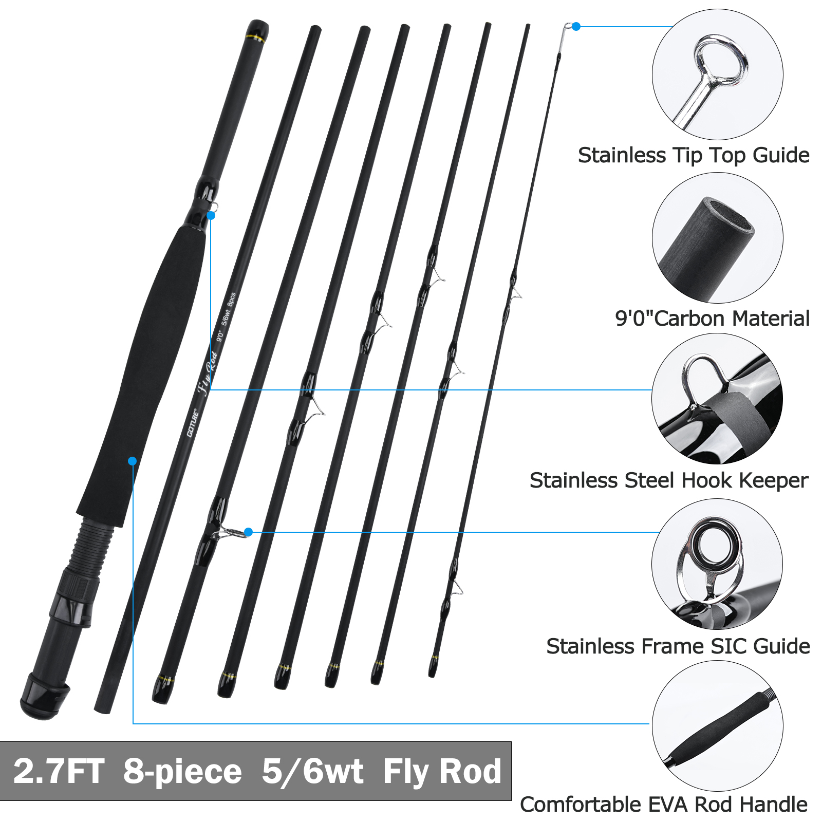 Goture 8Section Travel Fly Fis - Fishing Equipment Europe recension och pris