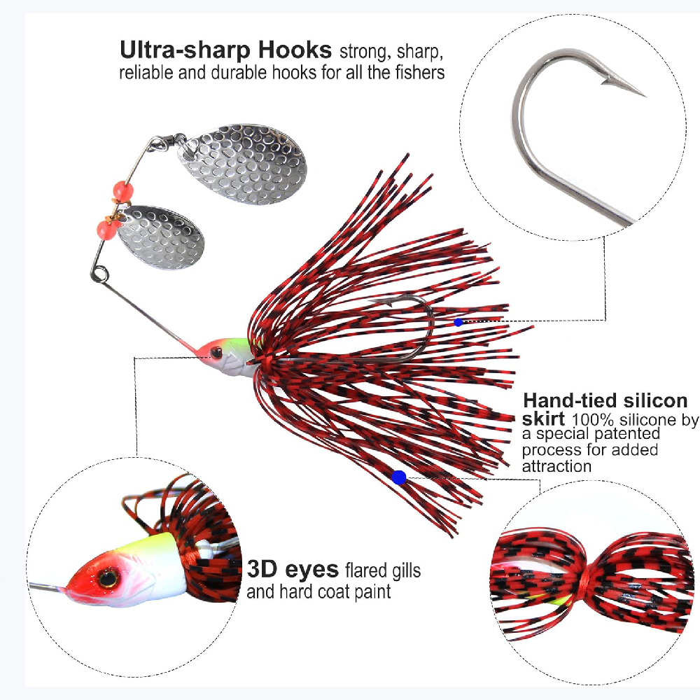 6pcs Spinnerbait Fishing Lures - Fishing Equipment Shop recension och pris