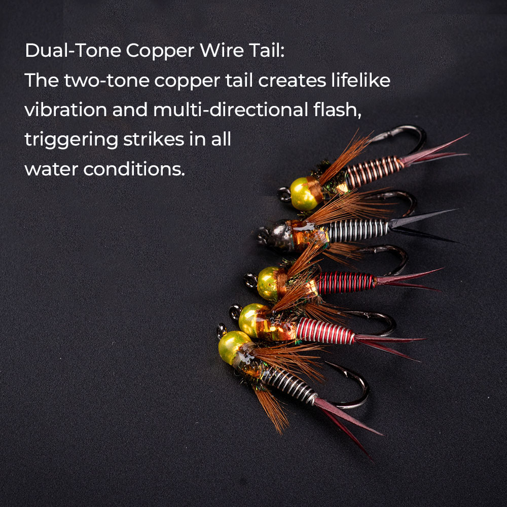 5pcs New Copper John Nymph Fli - Fishing Equipment Europe recension och pris