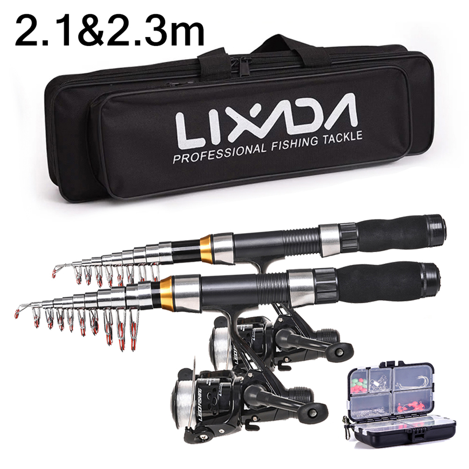 Lixada 2.1m 2.3 m Telescopic F - Fishing Equipment Europe recension och pris