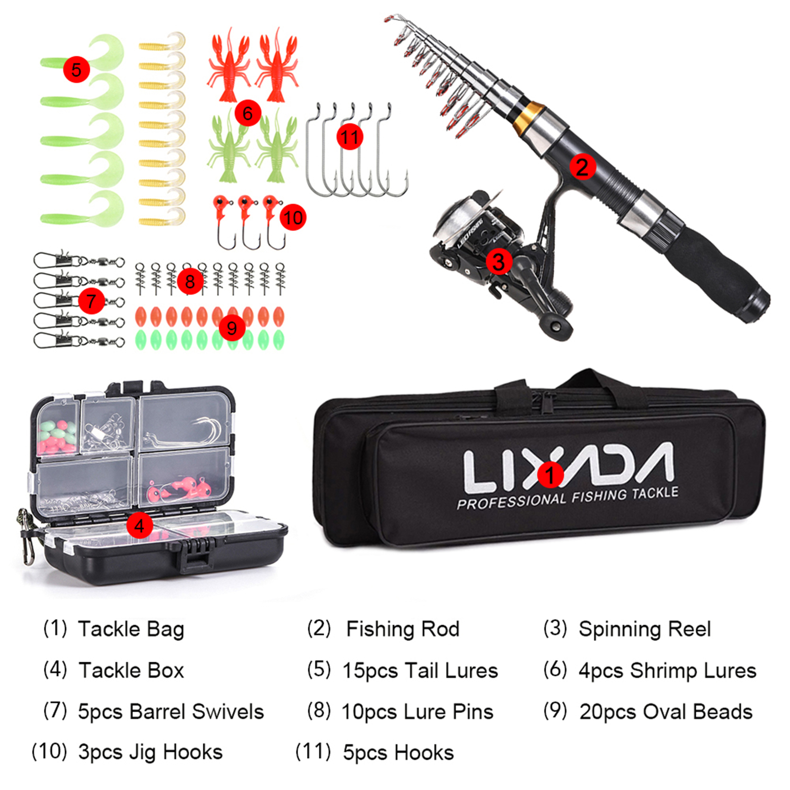 Lixada 2.1m 2.3 m Telescopic F - Fishing Equipment Europe recension och pris