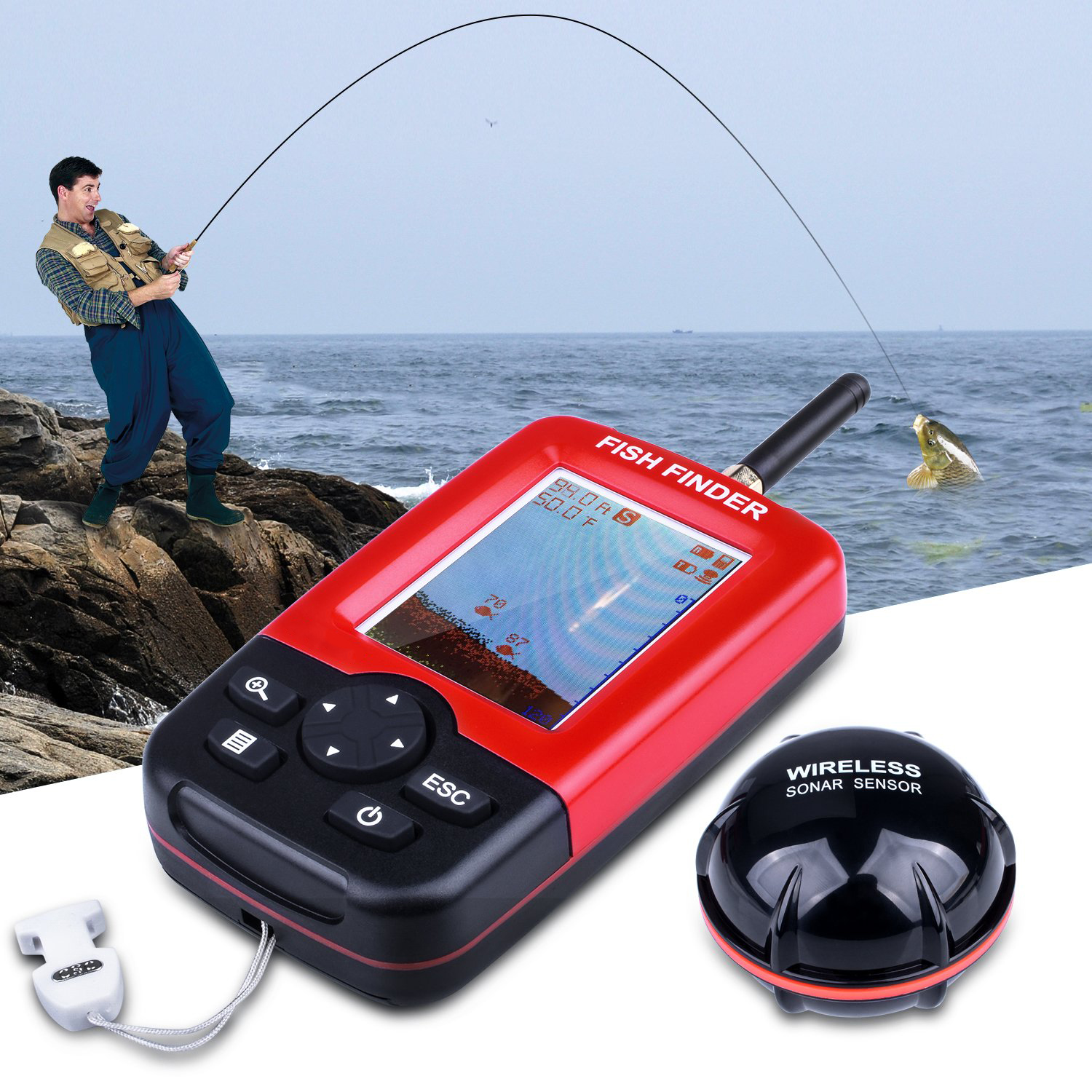 100M Portable Sonar Fish Finde - Fishing Equipment In English recension och pris