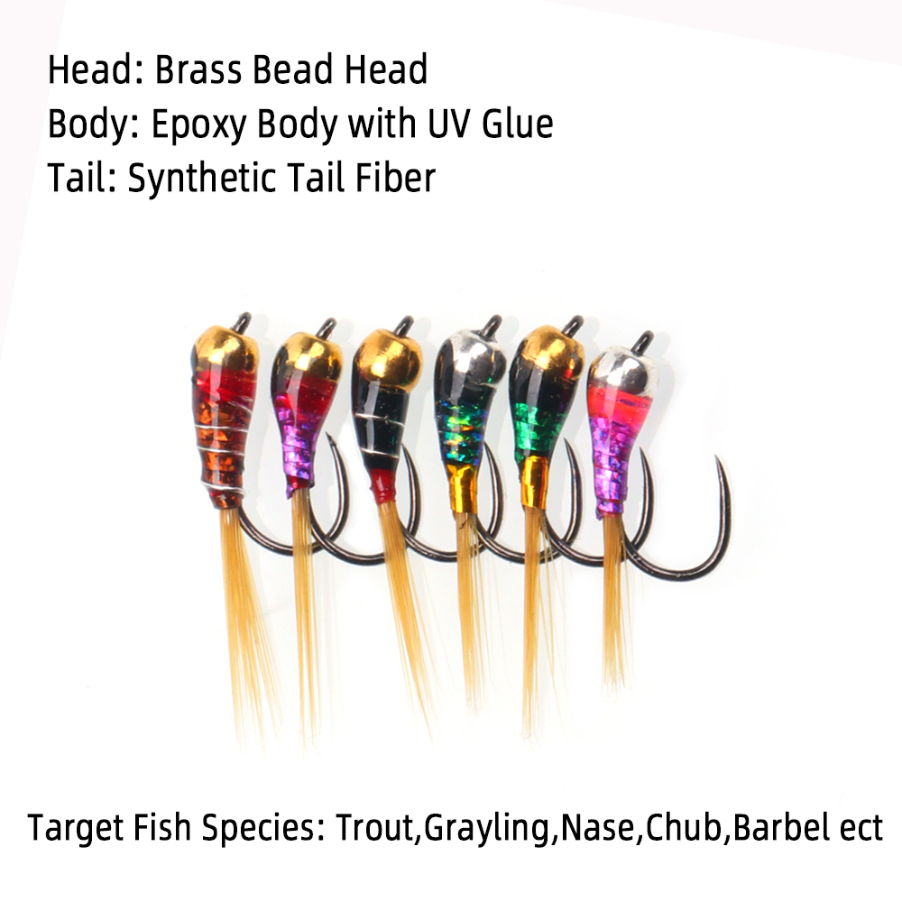 6PCS Perdigon Nymph or Euro Ny - Fishing Equipment Europe recension och pris