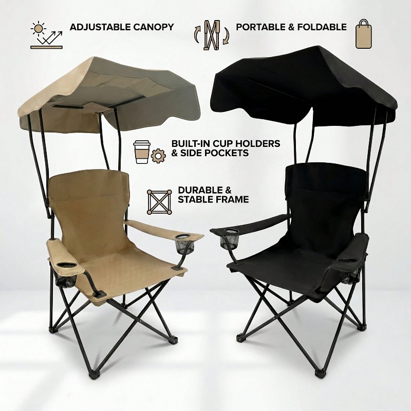 Outdoor Camping Chair With Awn - Fishing Equipment Bag recension och pris