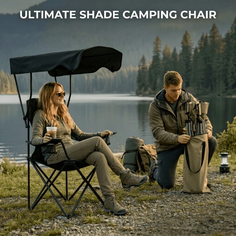 Outdoor Camping Chair With Awn - Fishing Equipment Bag recension och pris
